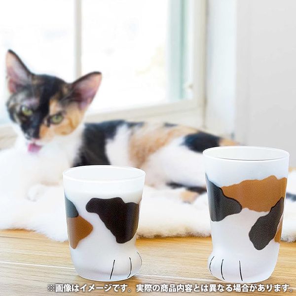 Coconeco Cat Paw Glass Gift Set - Calico Cat & Kitten