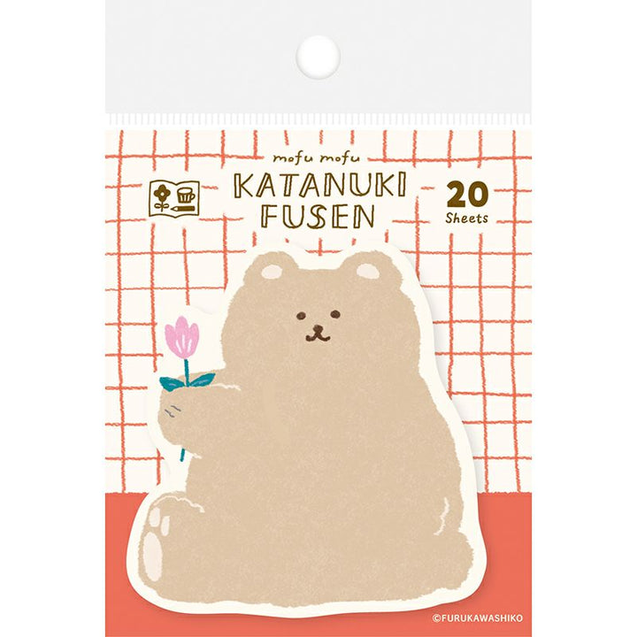 Furukawa Paper Works - Die Cut Sticky Note - Bear with Tulip