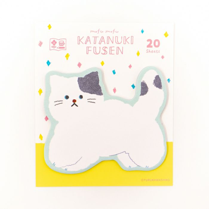 Furukawa Paper Works - Die Cut Sticky Note - Black & White Cat