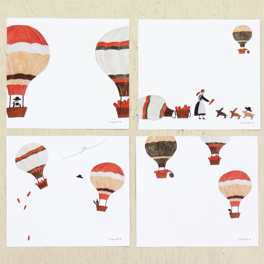 Hyogensha Memo Pad - Hot Air Balloons