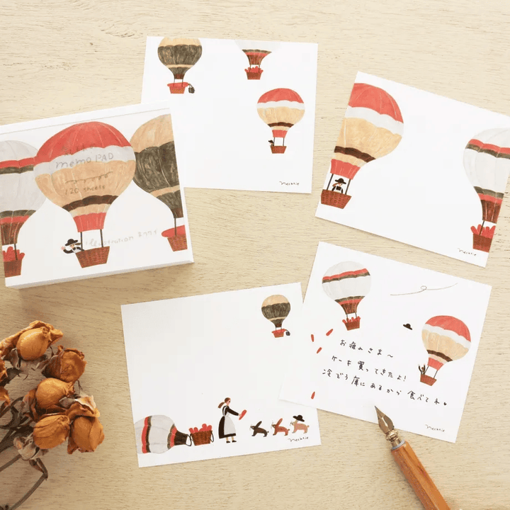 Hyogensha Memo Pad - Hot Air Balloons