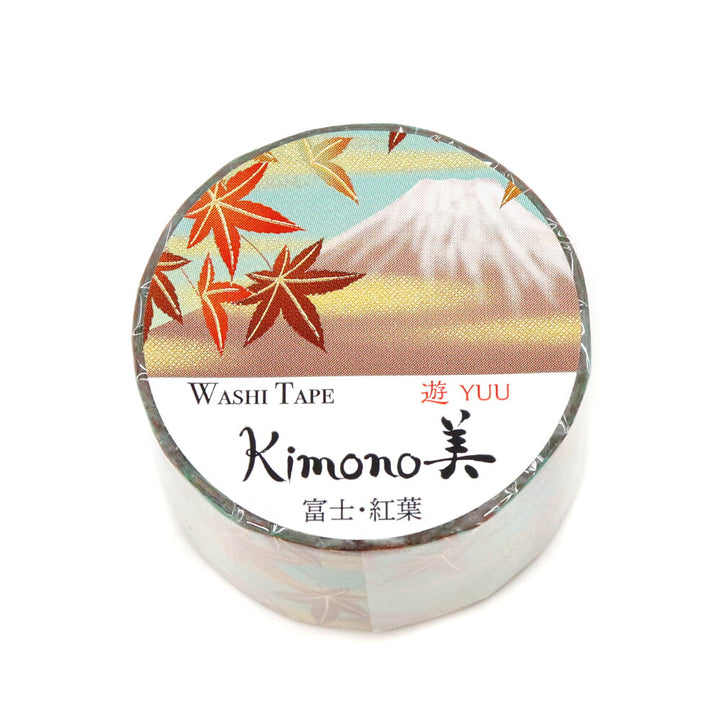 Kamiiso Yuzen Washi Tape - Kimono "Yuu" Series - Mt Fuji with Maple Leaves