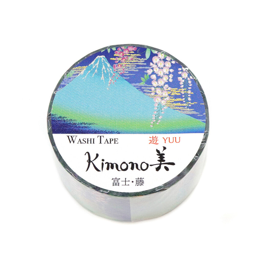 Kamiiso Yuzen Washi Tape - Kimono "Yuu" Series - Mt Fuji with Wisteria
