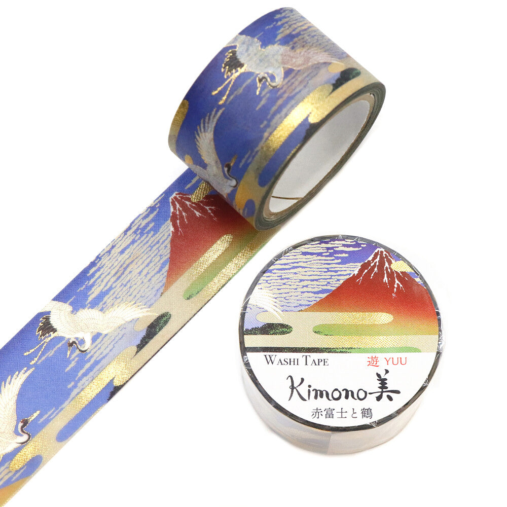 Kamiiso Yuzen Washi Tape - Kimono "Yuu" Series - Mt. Fuji by Katsushika Hokusai