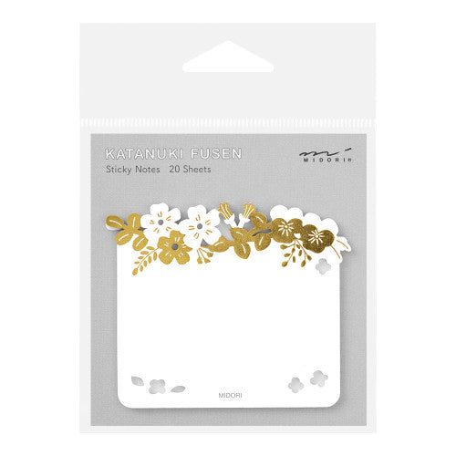 Midori Die-Cut Sticky Notes - Golden Floral Design