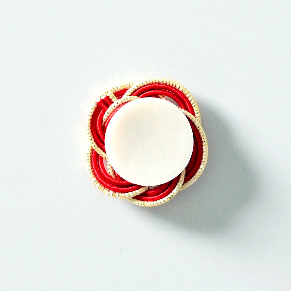 NB Mizuhiki Stickers - Ume Musubi Pattern - Red & Gold