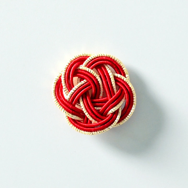 NB Mizuhiki Stickers - Ume Musubi Pattern - Red & Gold