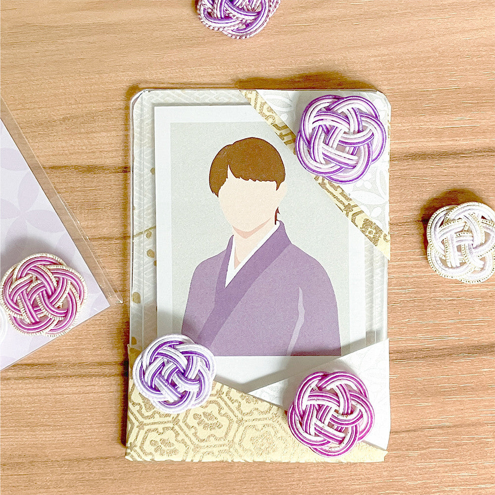 NB Mizuhiki Stickers - Ume Musubi Pattern - Wisteria