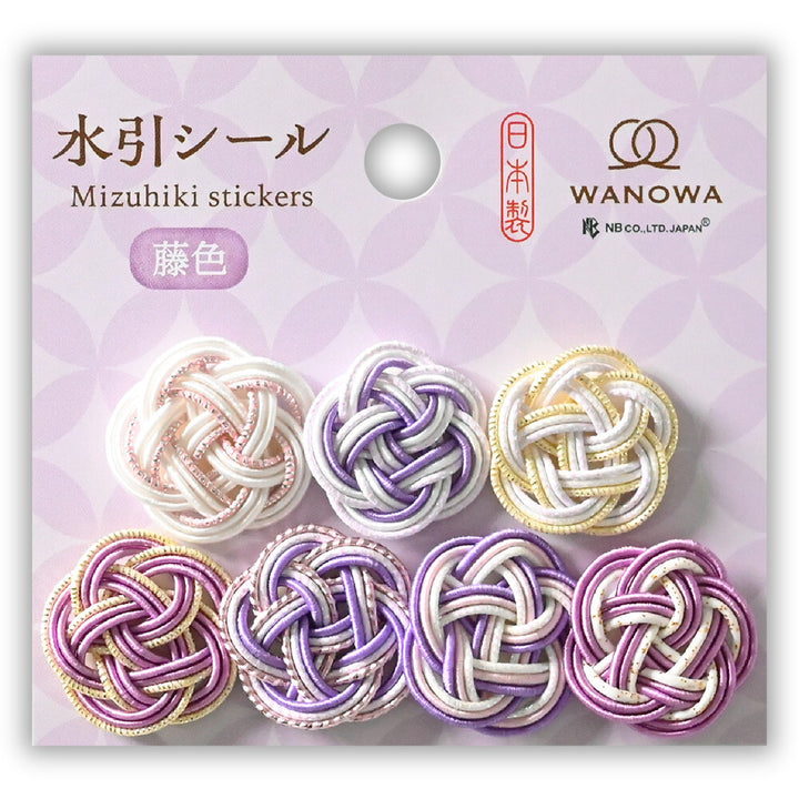 NB Mizuhiki Stickers - Ume Musubi Pattern - Wisteria