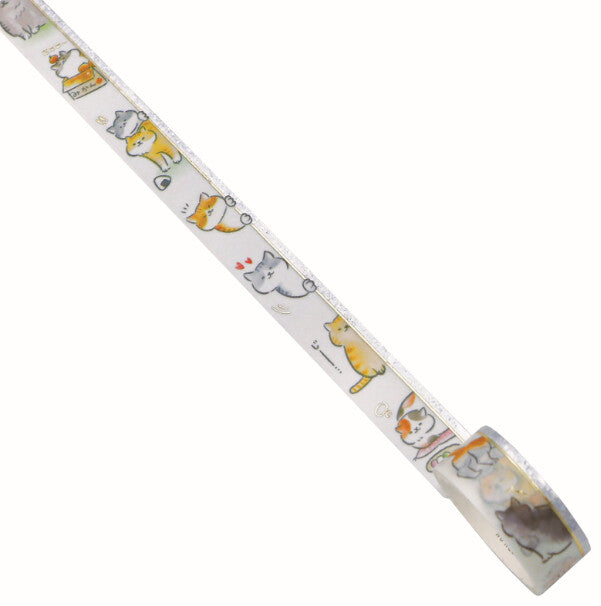 World Craft Vertical Washi Tape - Peeking Cats