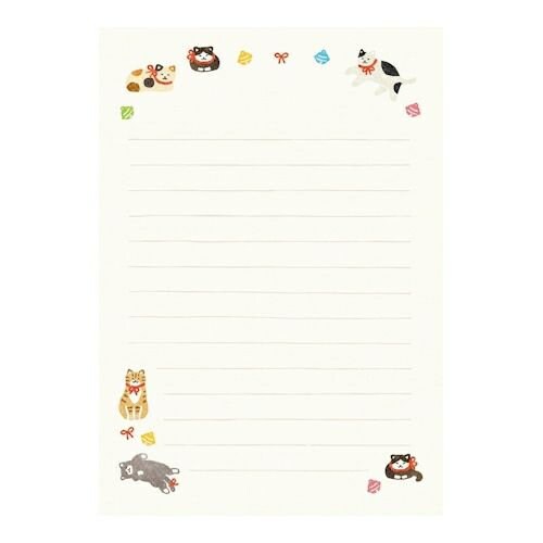 Furukawa Paper Works - Hanko Letter Set - Cats with Bells