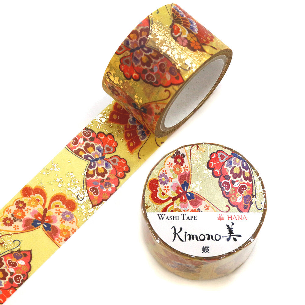 Kamiiso Yuzen Washi Tape - Kimono "Hana" Series - Butterfly