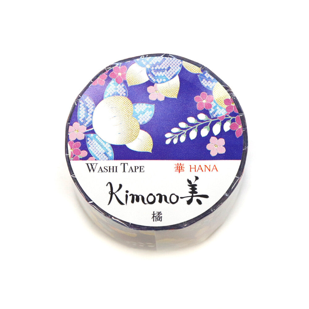 Kamiiso Yuzen Washi Tape - Kimono "Hana" Series - Tachibana Floral