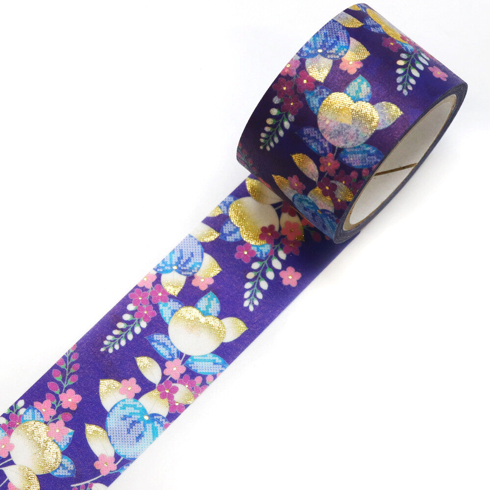 Kamiiso Yuzen Washi Tape - Kimono "Hana" Series - Tachibana Floral