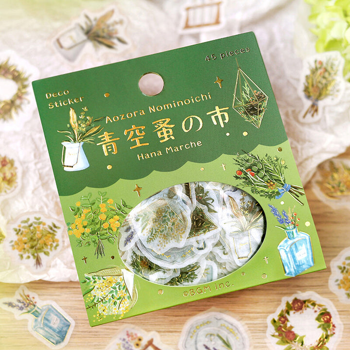 BGM Flake Stickers - Aozora Nominoichi Series - Flower Market