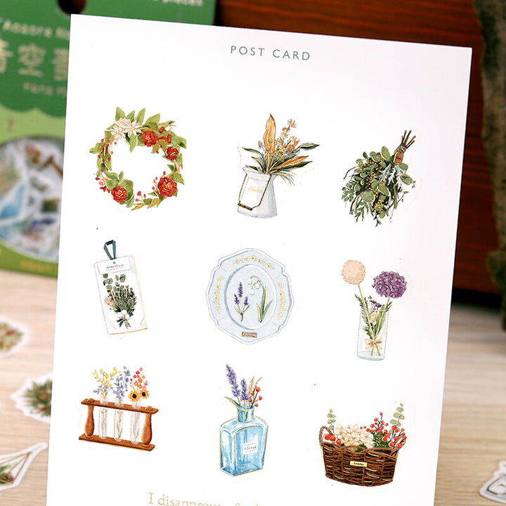 BGM Flake Stickers - Aozora Nominoichi Series - Flower Market