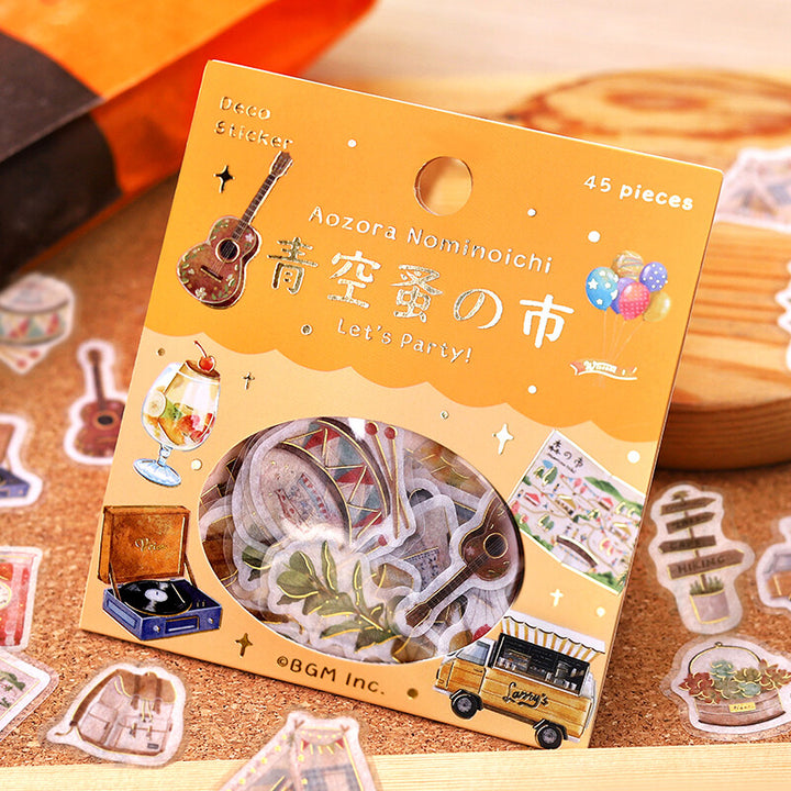 BGM Flake Stickers - Aozora Nominoichi Series - Let's Party