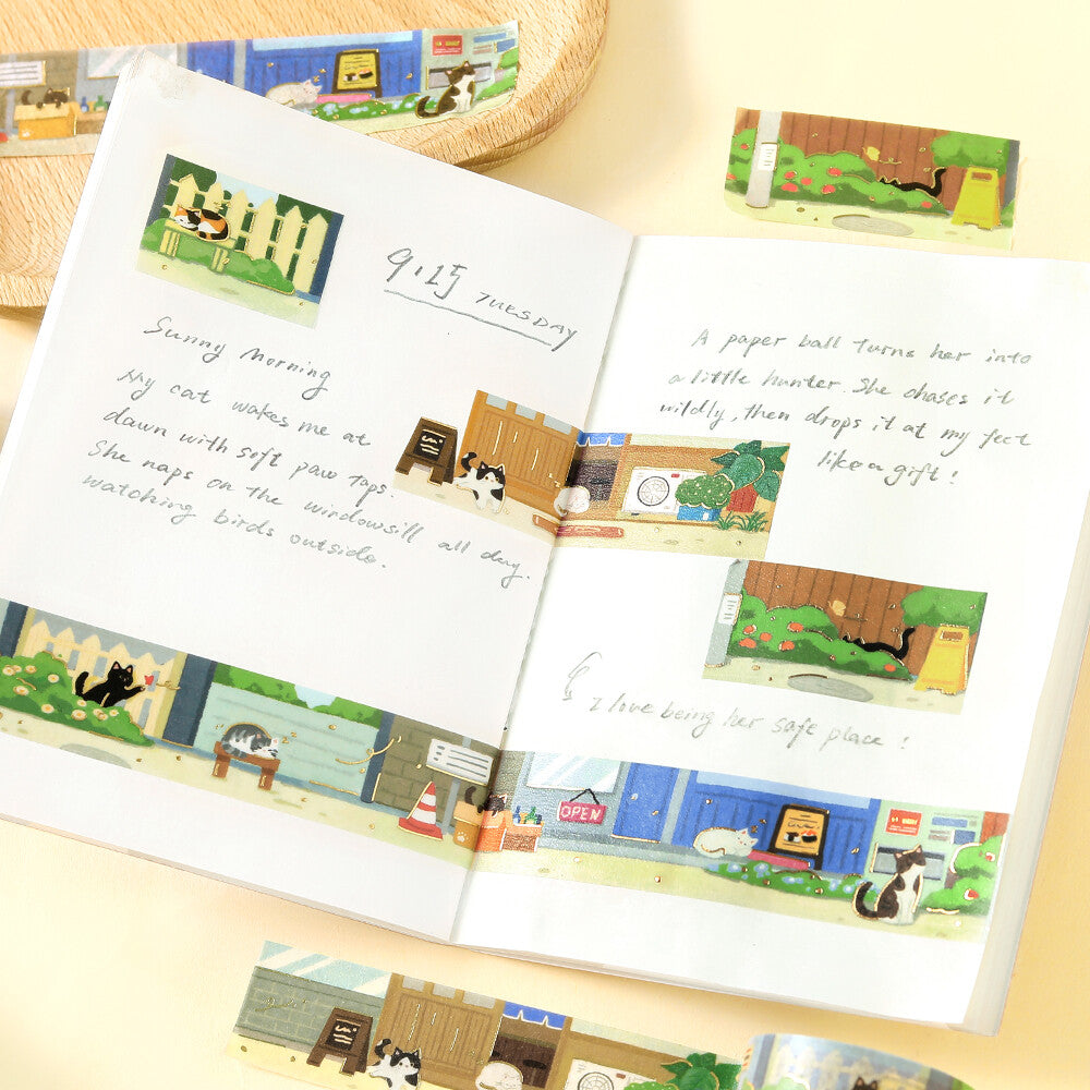 BGM Washi Tape - The Cat's Journey Series - Back Alley