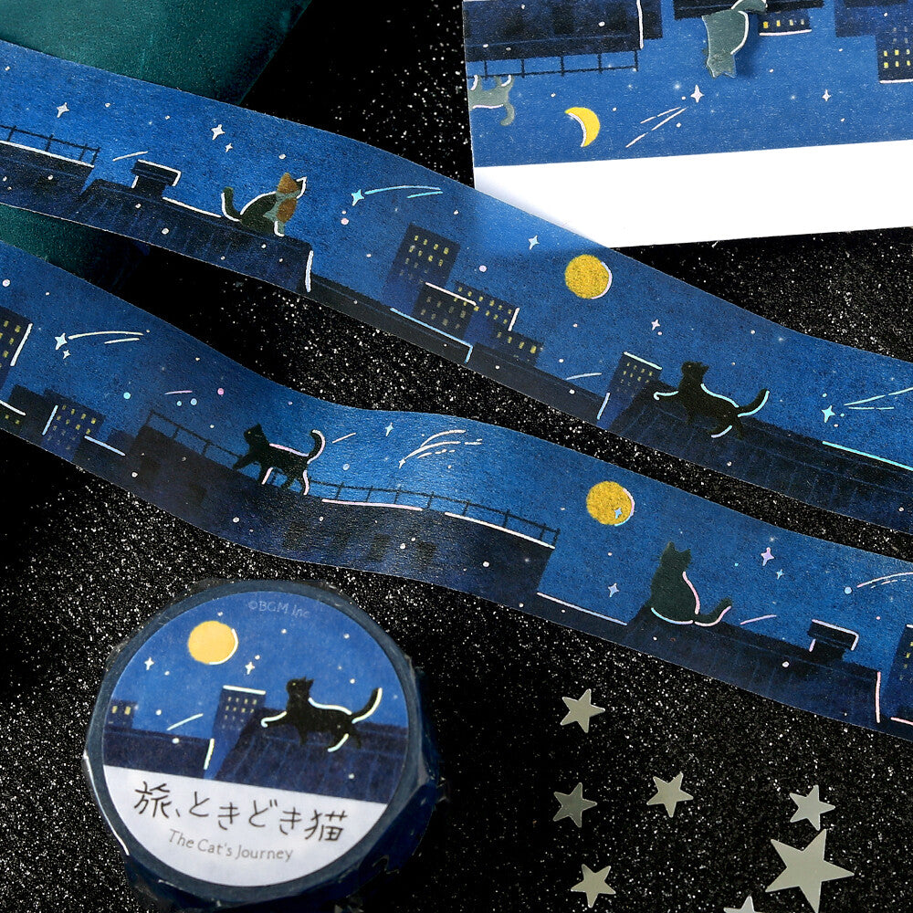 BGM Washi Tape - The Cat's Journey Series - Night Sky