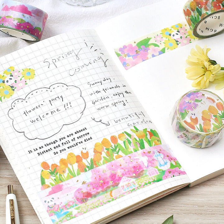 BGM Washi Tape - Pink Garden of Dreams