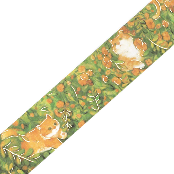BGM Washi Tape - Ginger Cats in Poppy Field