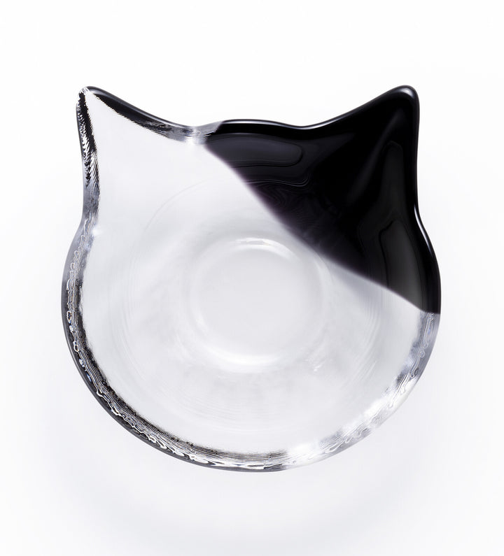 Coconeco Cat Glass Bowl - Black and White Cat