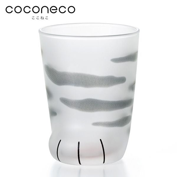 Coconeco Cat Paw Glass - Grey Tabby Pattern