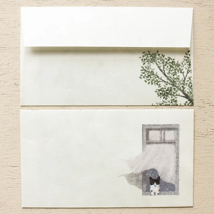 Hyogensha Letter Set - Cat Peeking Out