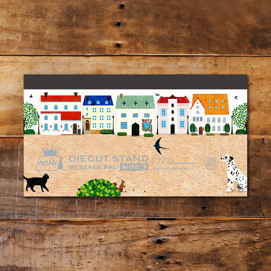 Marumo Die-Cut Memo Pad - Mini 3 Series - Cobblestone Street