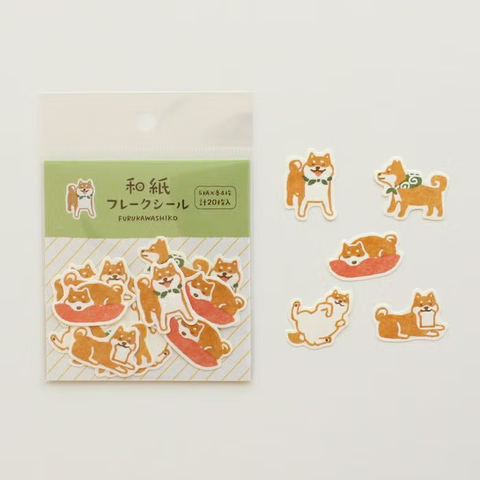 Furukawa Paper Works - Flake Stickers - Shiba Inu