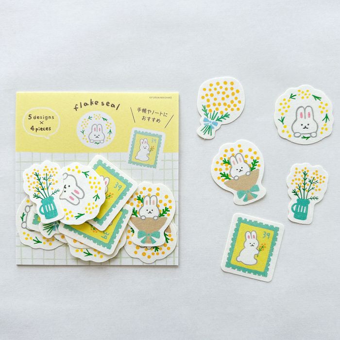 Furukawa Paper Works - Limited Edition Flake Stickers - Mimosa Bunny