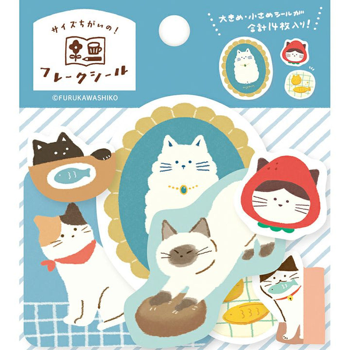 Furukawa Paper Works - Flake Stickers - Playful Cats