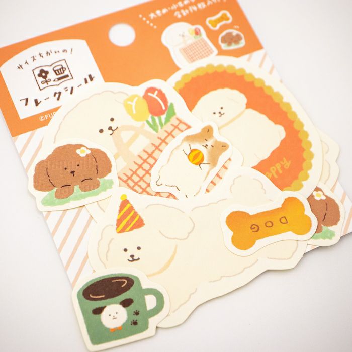 Furukawa Paper Works - Flake Stickers - Playful Dogs