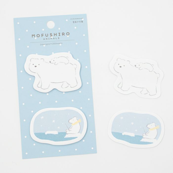 Furukawa Paper Works - Mofushiro Sticky Notes - Polar Bear