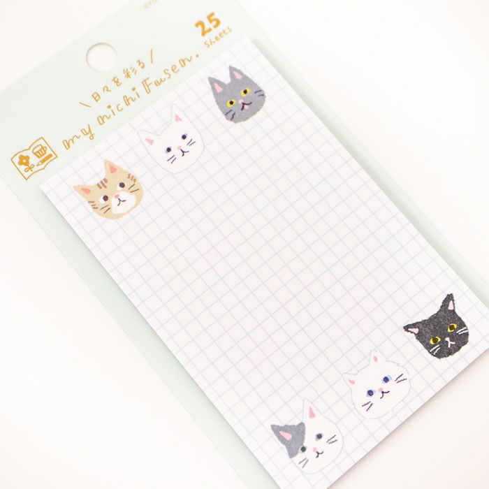 Furukawa Paper Works - Vertical Sticky Notes - Cat Faces