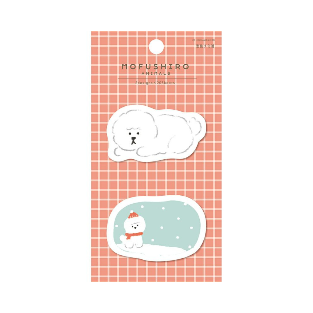 Furukawa Paper Works - Mofushiro Sticky Notes - Bichon Frise