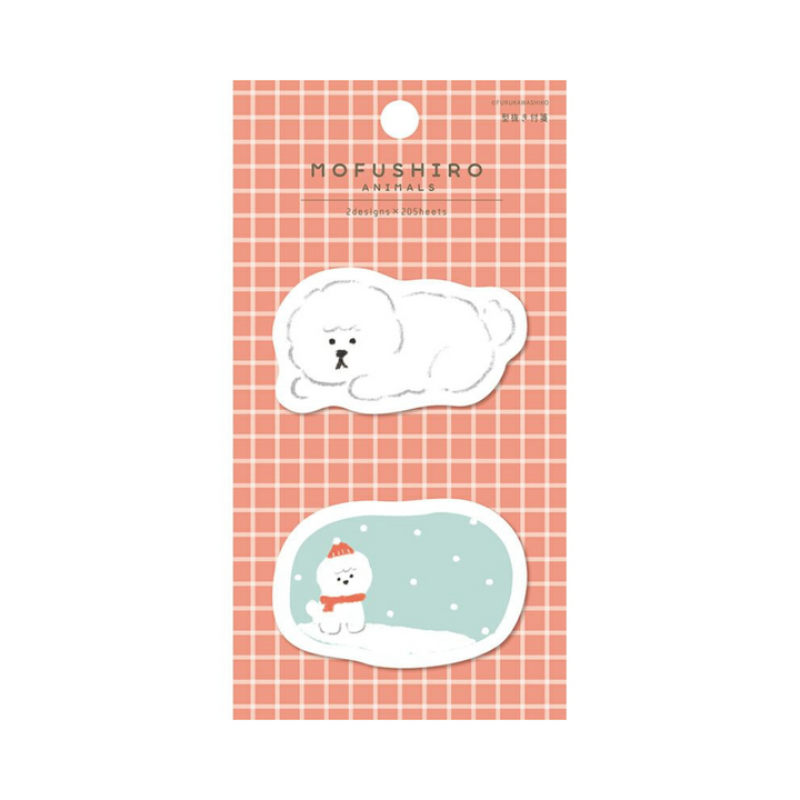 Furukawa Paper Works - Mofushiro Sticky Notes - Bichon Frise