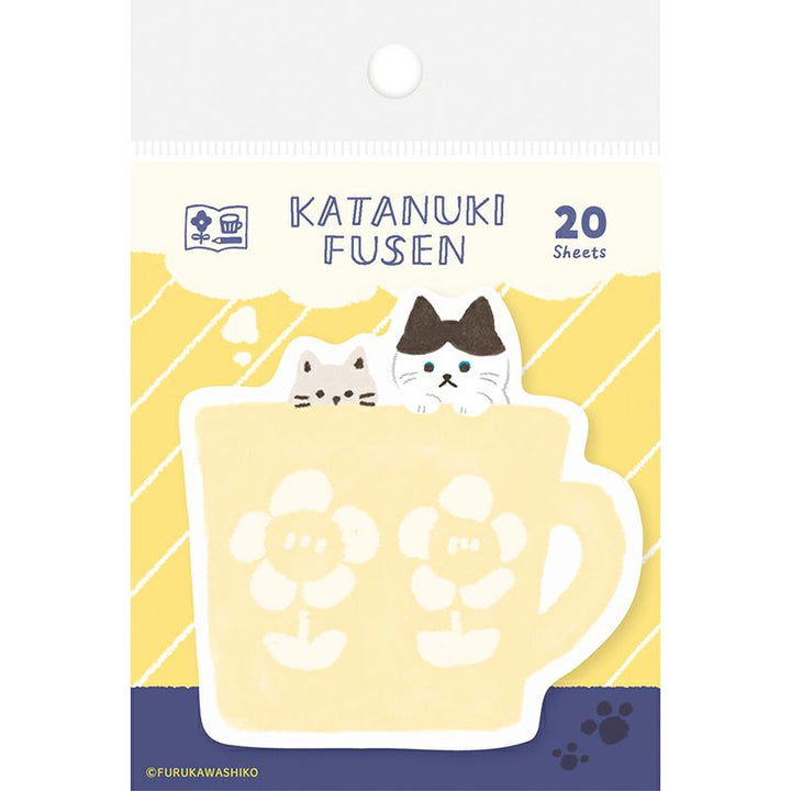 Furukawa Paper Works - Die Cut Sticky Note - Cats in Mug