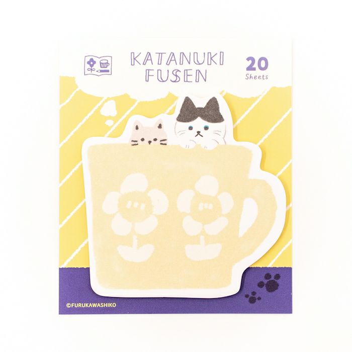Furukawa Paper Works - Die Cut Sticky Note - Cats in Mug