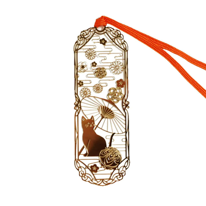 Japanese Bookmark - Cat with Umbrella