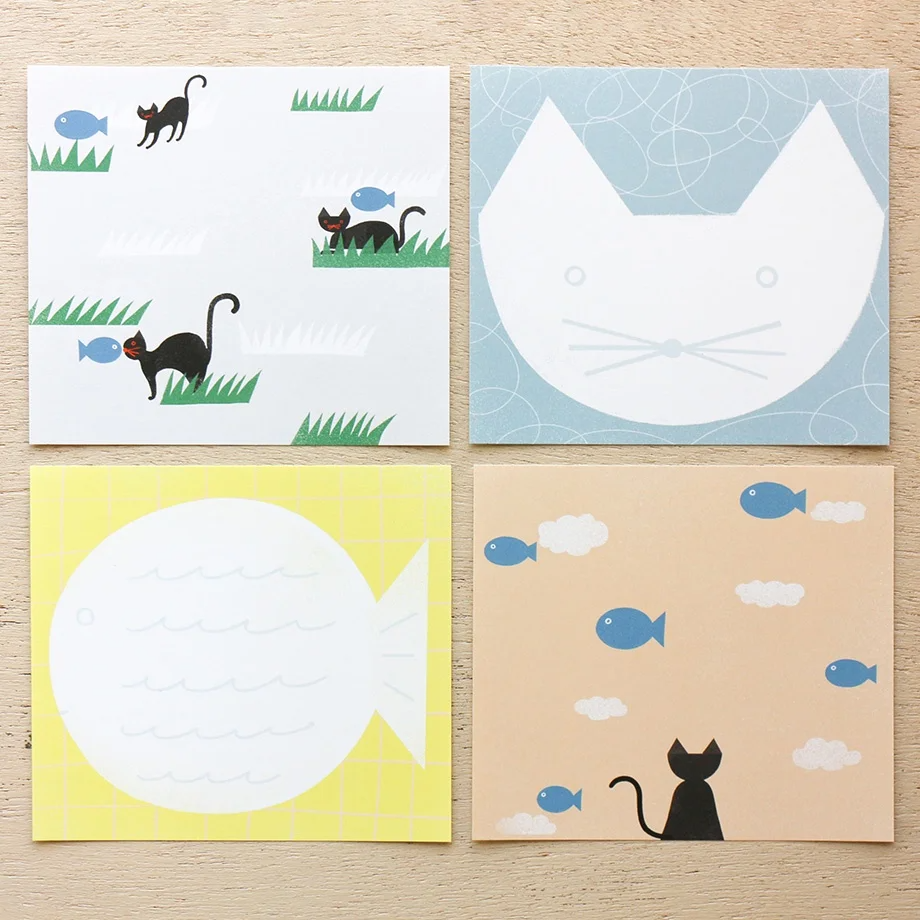 Hyogensha Memo Pad - Neko to Sakana by Nishi Shuku