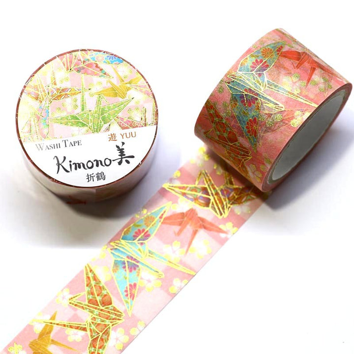 Kamiiso Yuzen Washi Tape - Kimono "Yuu" Series - Orizuru