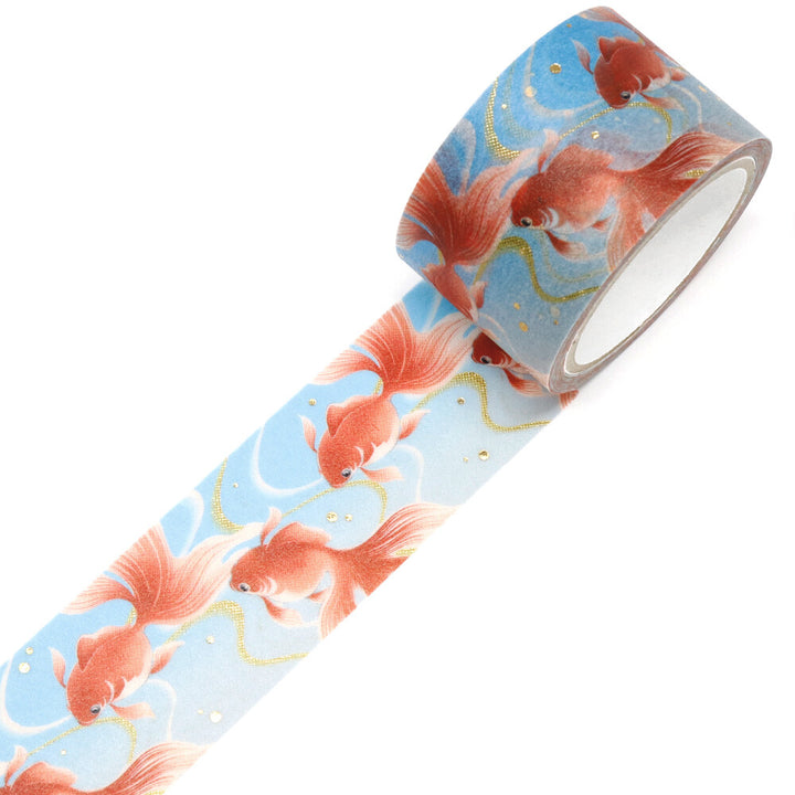 Kamiiso Yuzen Washi Tape - Kimono "Yuu" Series - Goldfish