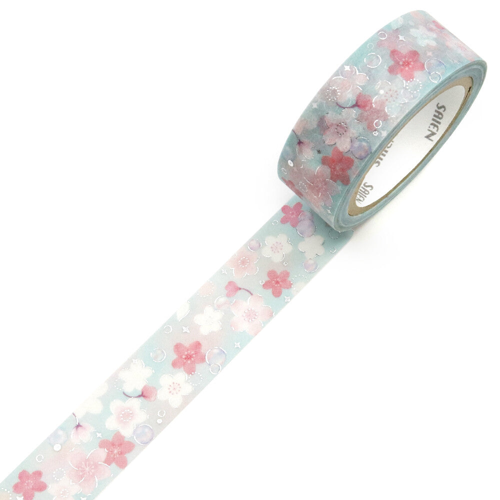 Kamiiso SAIEN Washi Tape - Blue Sakura