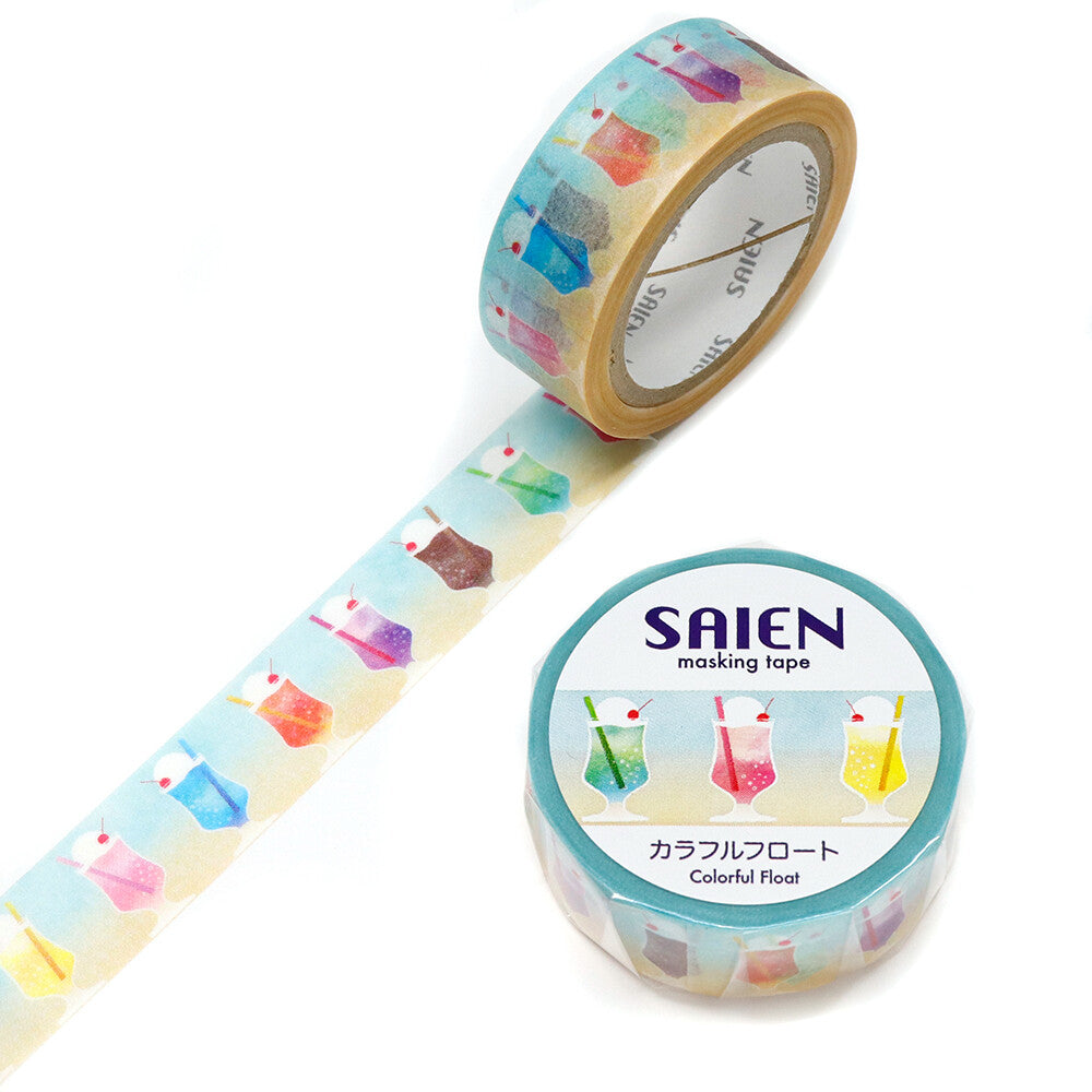 Kamiiso SAIEN Washi Tape - Colourful Soda Float