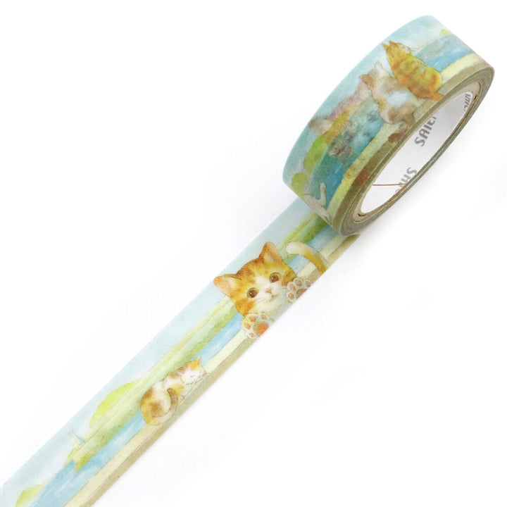Kamiiso SAIEN Washi Tape - Island Cat (Summer 2026 Limited Edition)
