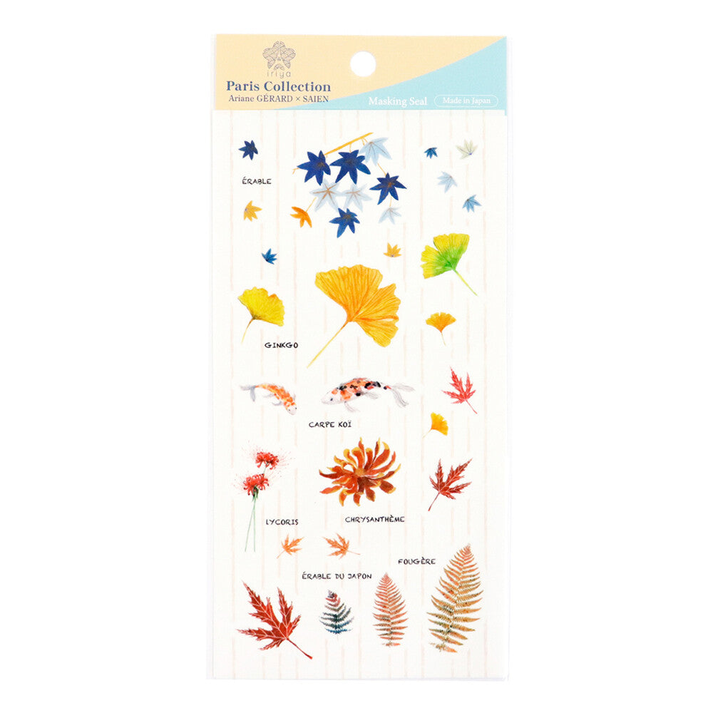 Kamiiso Saien x Iriya Paris Collection Washi Sticker Sheet - Autumn