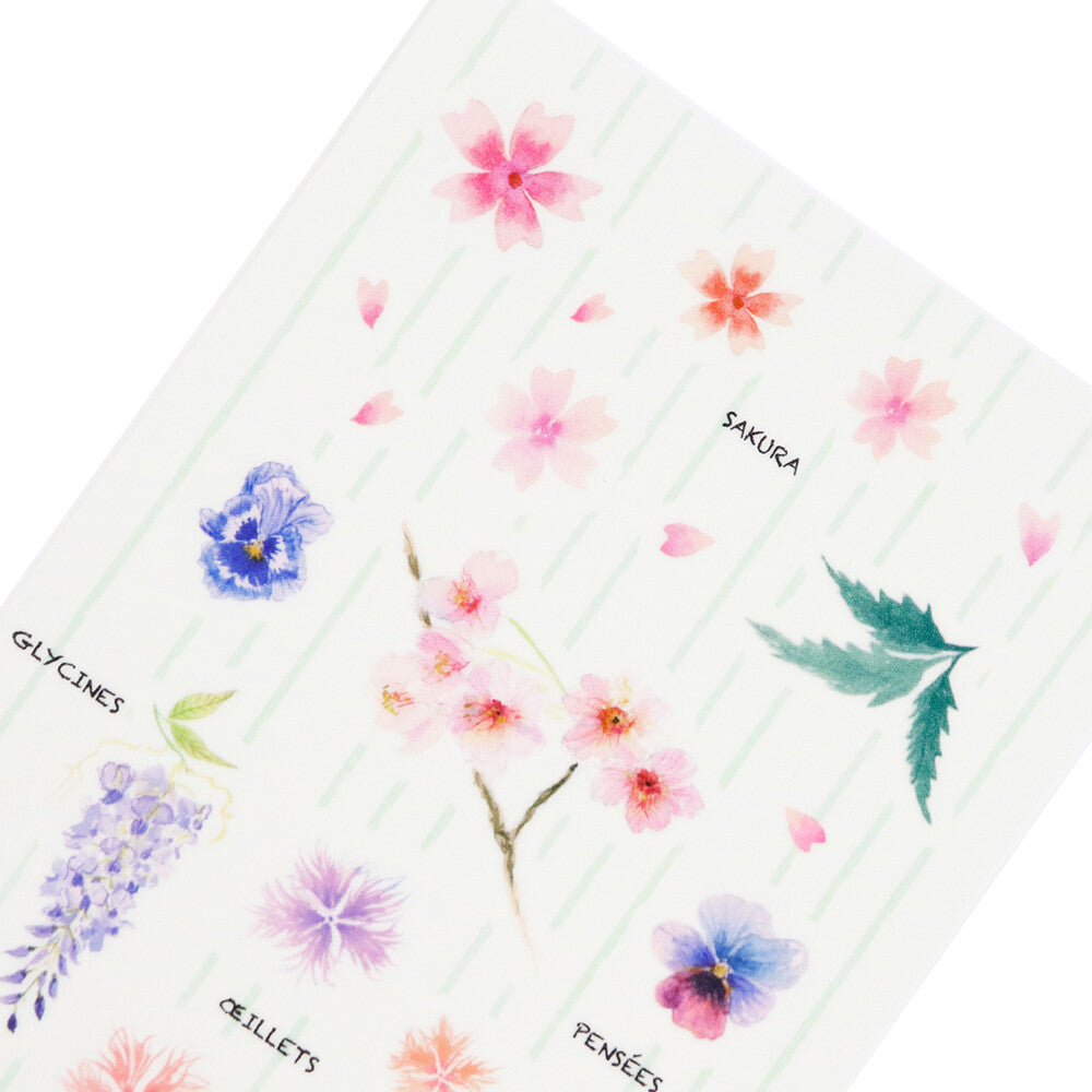 Kamiiso Saien x Iriya Paris Collection Washi Sticker Sheet - Spring