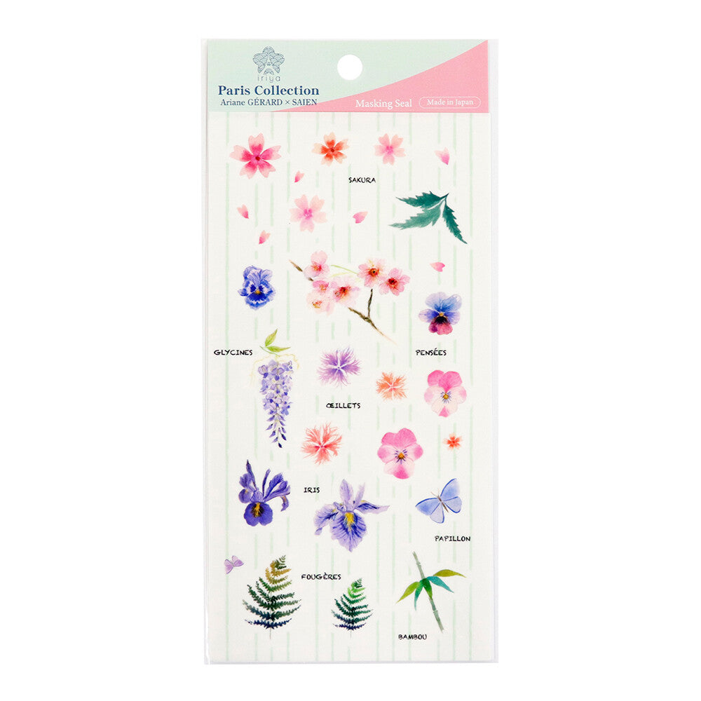 Kamiiso Saien x Iriya Paris Collection Washi Sticker Sheet - Spring