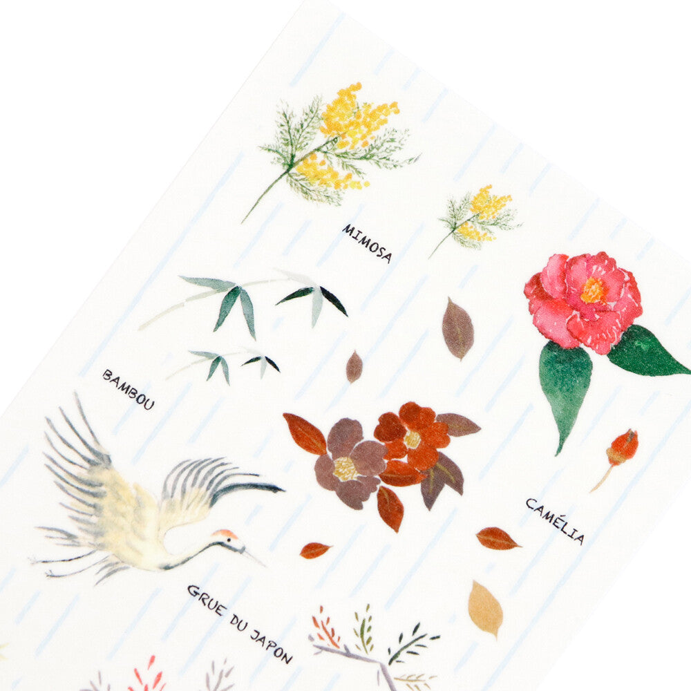 Kamiiso Saien x Iriya Paris Collection Washi Sticker Sheet - Winter